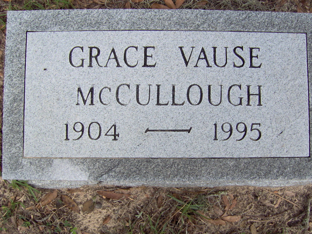 Headstone for McCullough, Grace Clyburn Vause